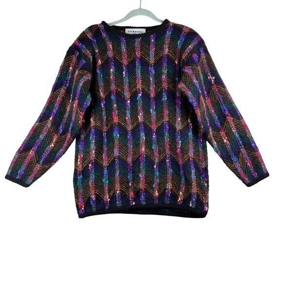 Vintage Carducci Tunic Sweater Womens' Small Oversized Mohair Blend 80's Party - Picture 1 of 15